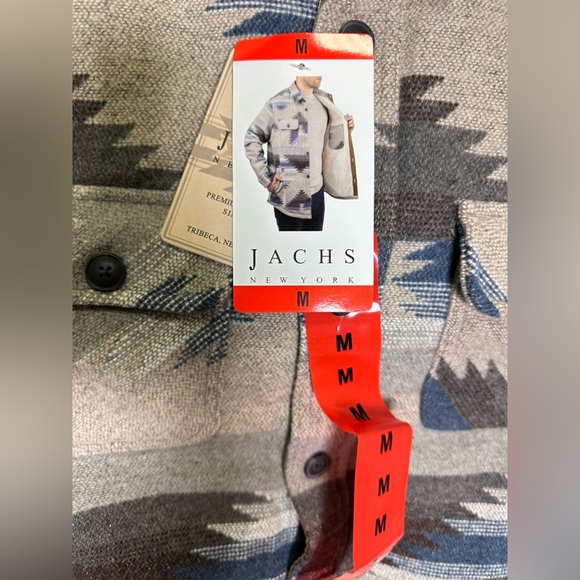 Jachs Men’s Tan Aztec Sherpa Lined Wool Blend Jacket Shacket - Picture 5 of 16